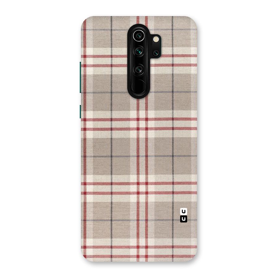 Beige Red Check Back Case for Redmi Note 8 Pro