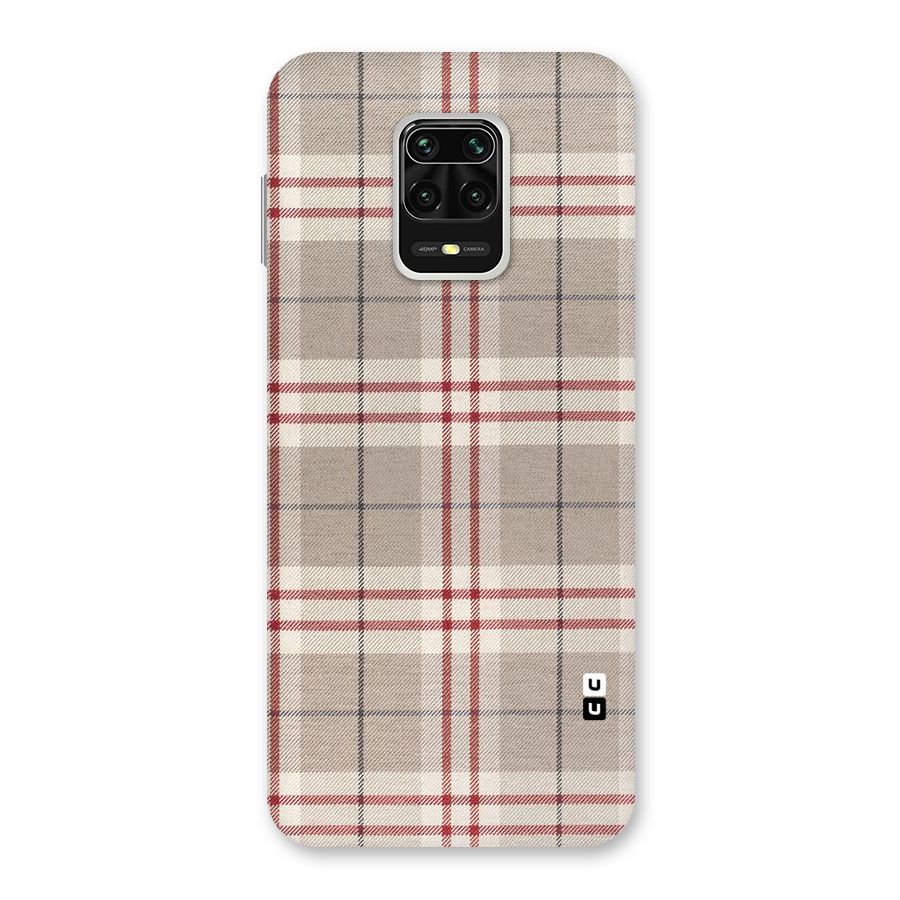 Beige Red Check Back Case for Redmi Note 9 Pro