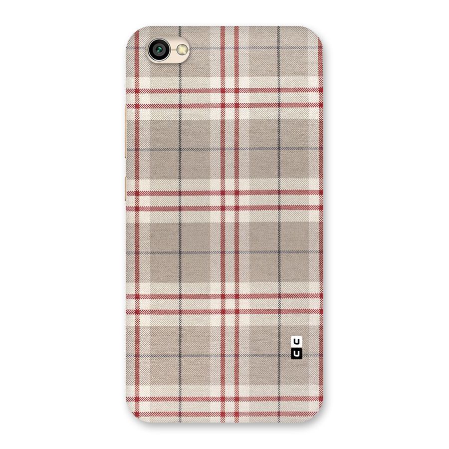 Beige Red Check Back Case for Redmi Y1 Lite