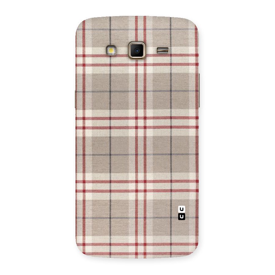 Beige Red Check Back Case for Samsung Galaxy Grand 2