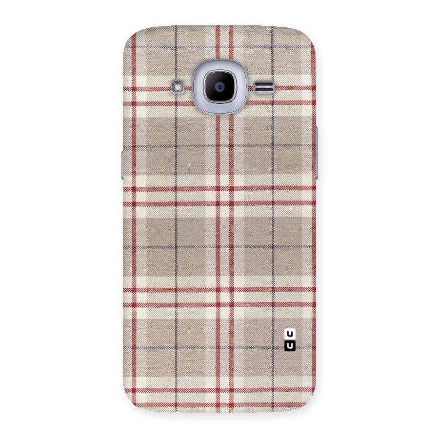 Beige Red Check Back Case for Samsung Galaxy J2 Pro