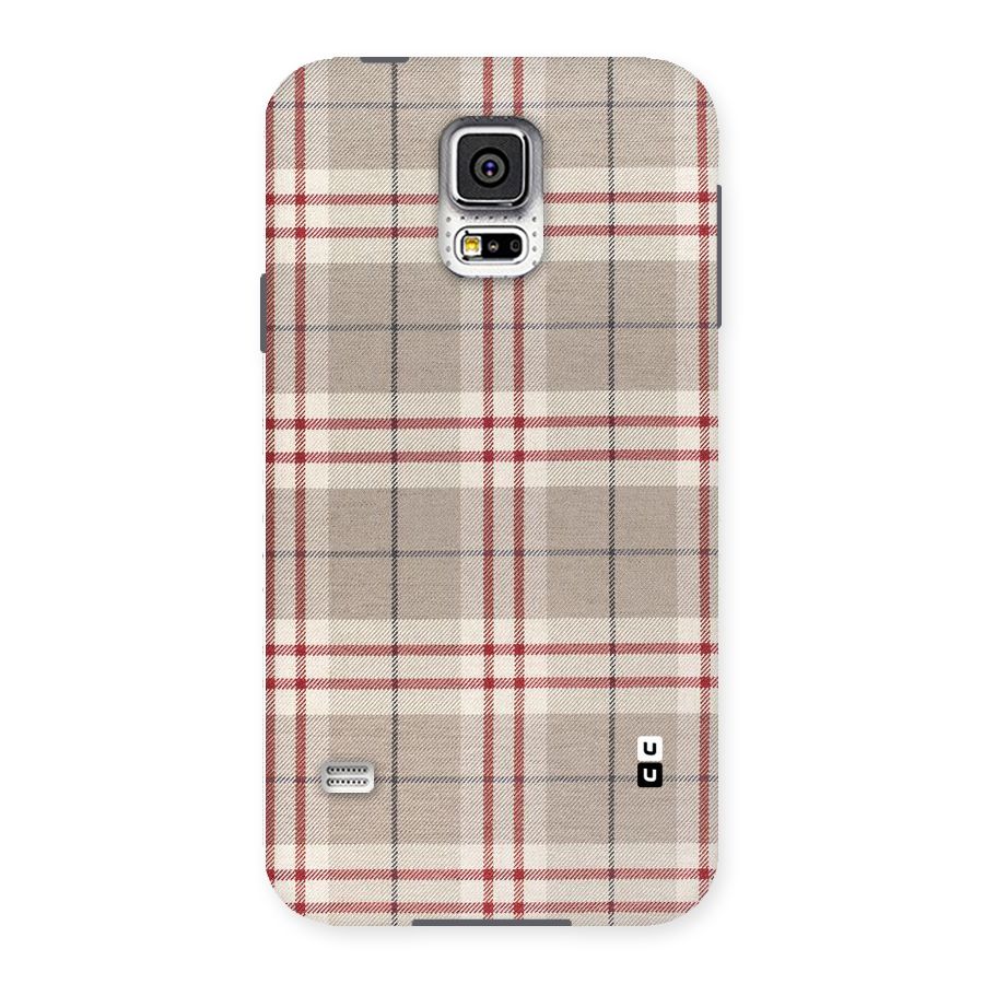 Beige Red Check Back Case for Samsung Galaxy S5