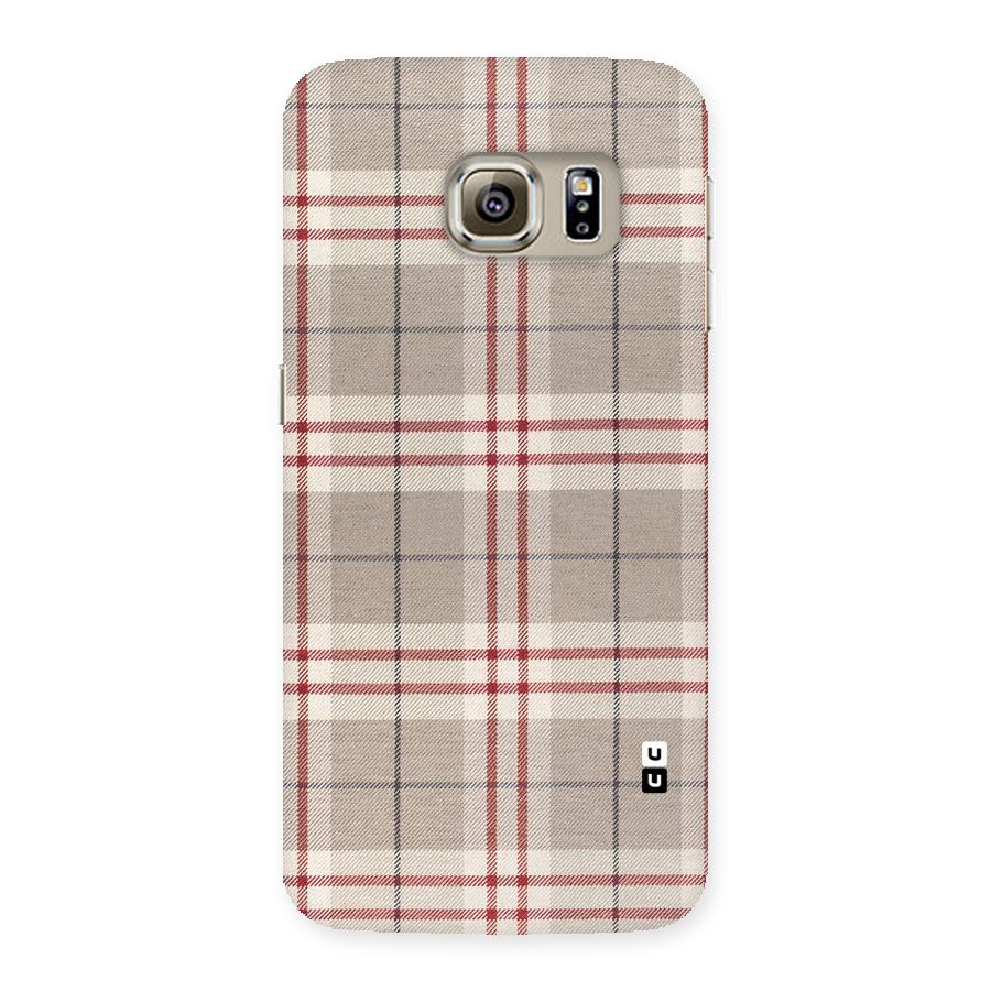 Beige Red Check Back Case for Samsung Galaxy S6 Edge