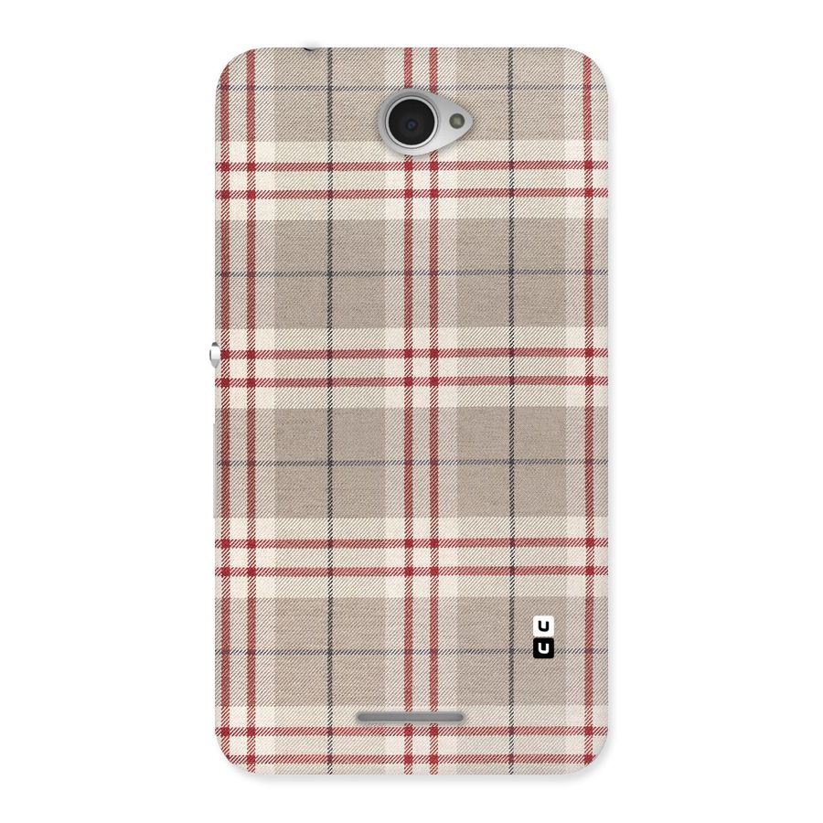 Beige Red Check Back Case for Sony Xperia E4