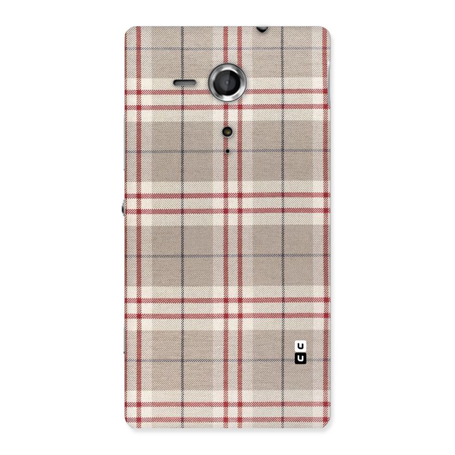 Beige Red Check Back Case for Sony Xperia SP