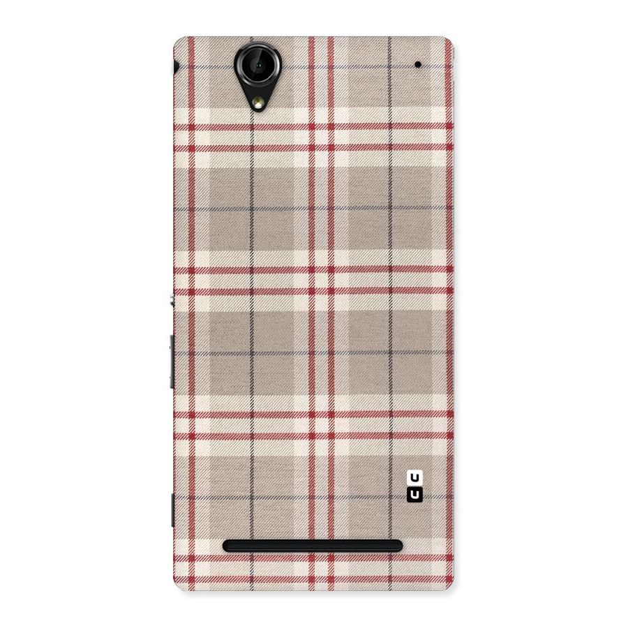 Beige Red Check Back Case for Sony Xperia T2