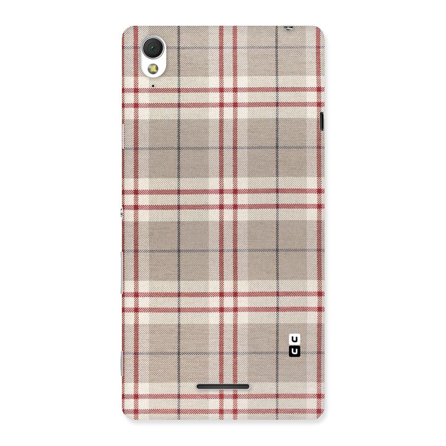 Beige Red Check Back Case for Sony Xperia T3