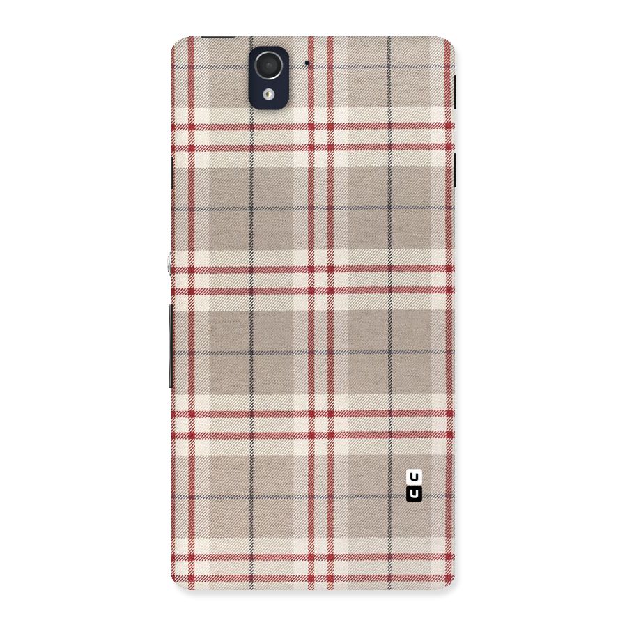 Beige Red Check Back Case for Sony Xperia Z