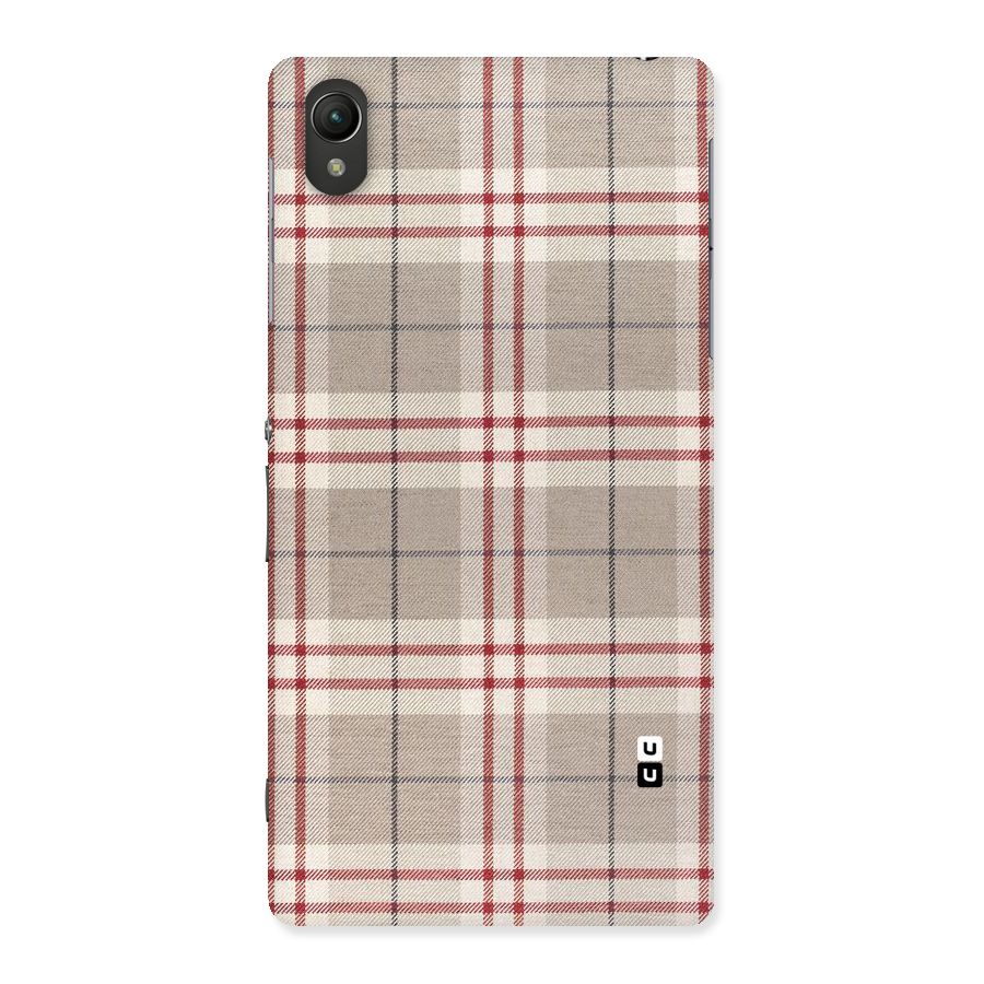 Beige Red Check Back Case for Sony Xperia Z2