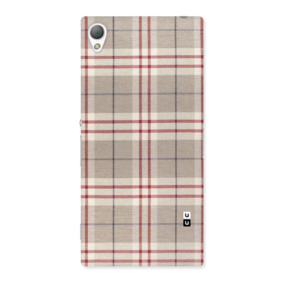 Beige Red Check Back Case for Sony Xperia Z3