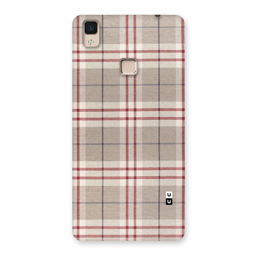 Beige Red Check Back Case for V3 Max