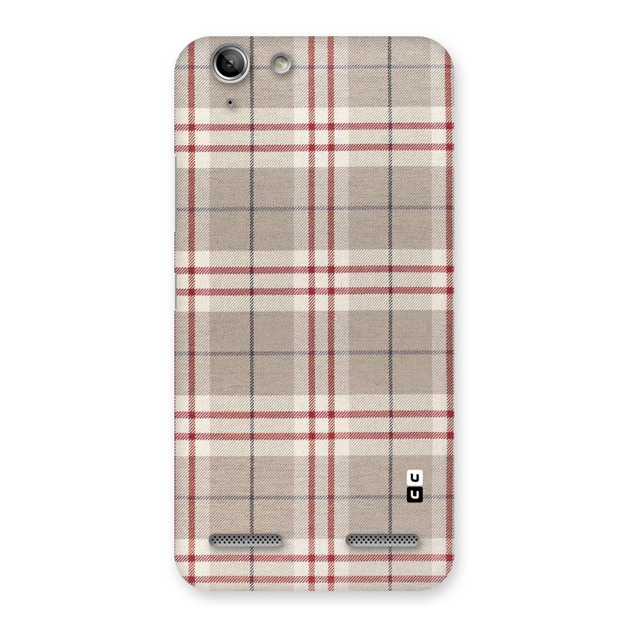 Beige Red Check Back Case for Vibe K5