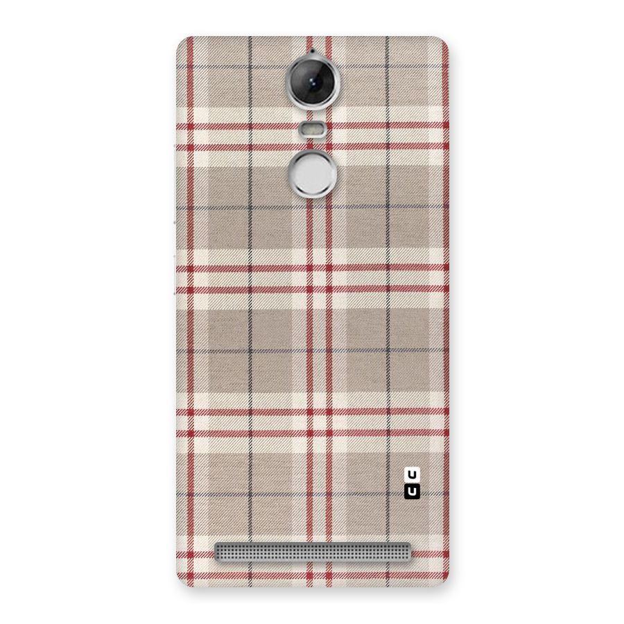 Beige Red Check Back Case for Vibe K5 Note