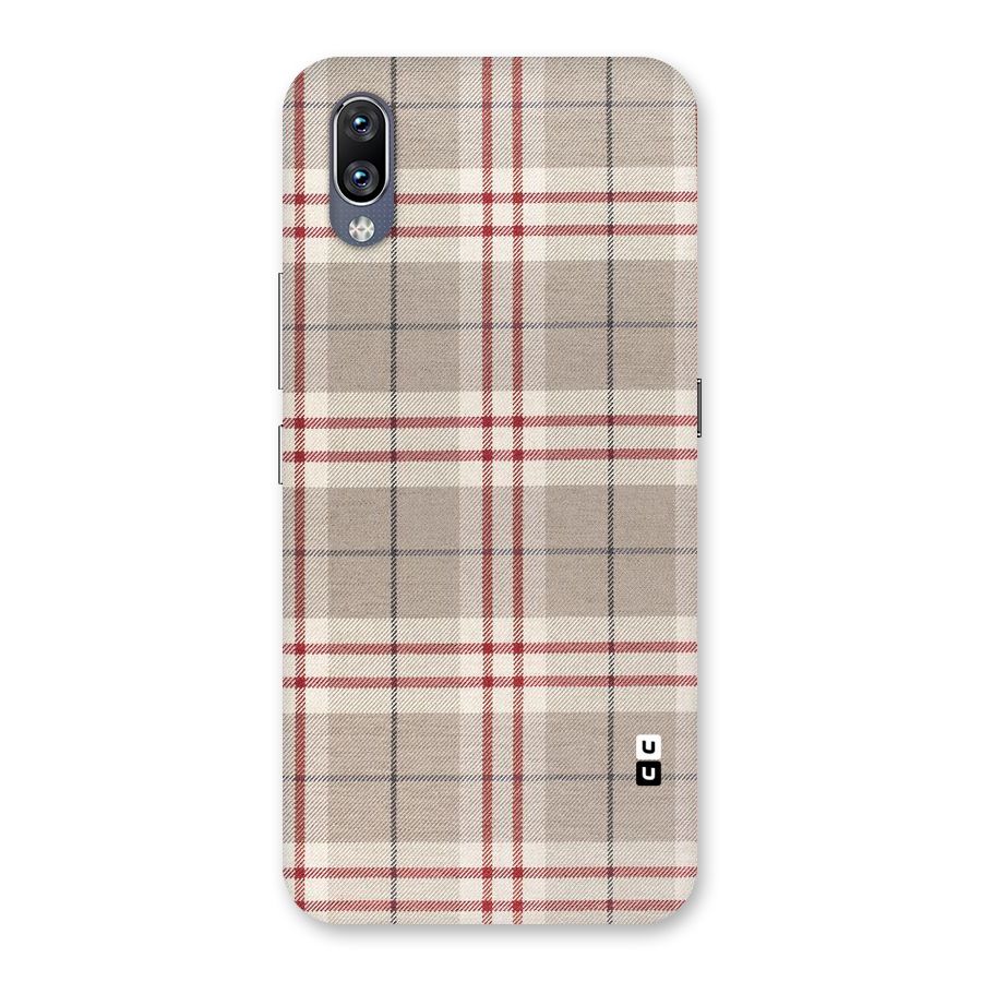 Beige Red Check Back Case for Vivo NEX