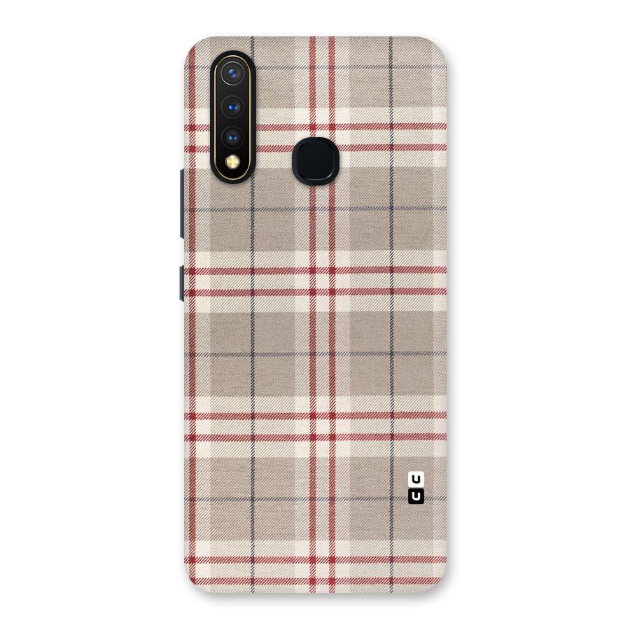 Beige Red Check Back Case for Vivo U20