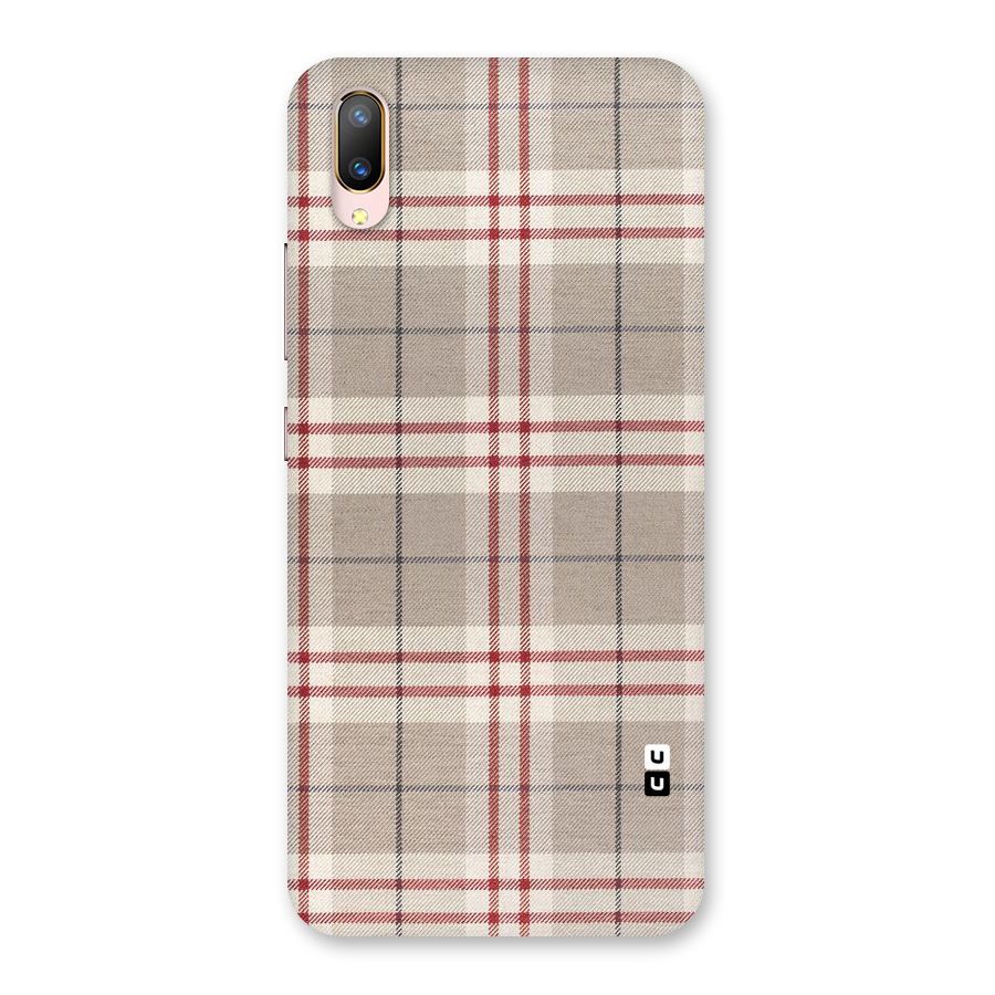 Beige Red Check Back Case for Vivo V11 Pro