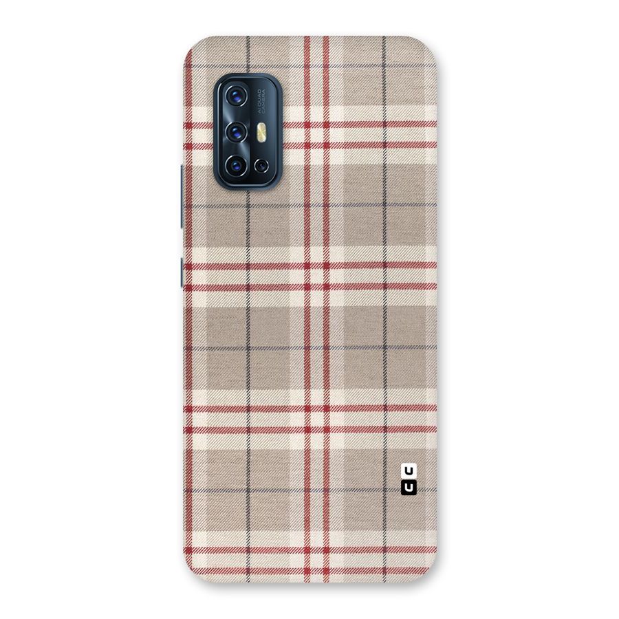 Beige Red Check Back Case for Vivo V17