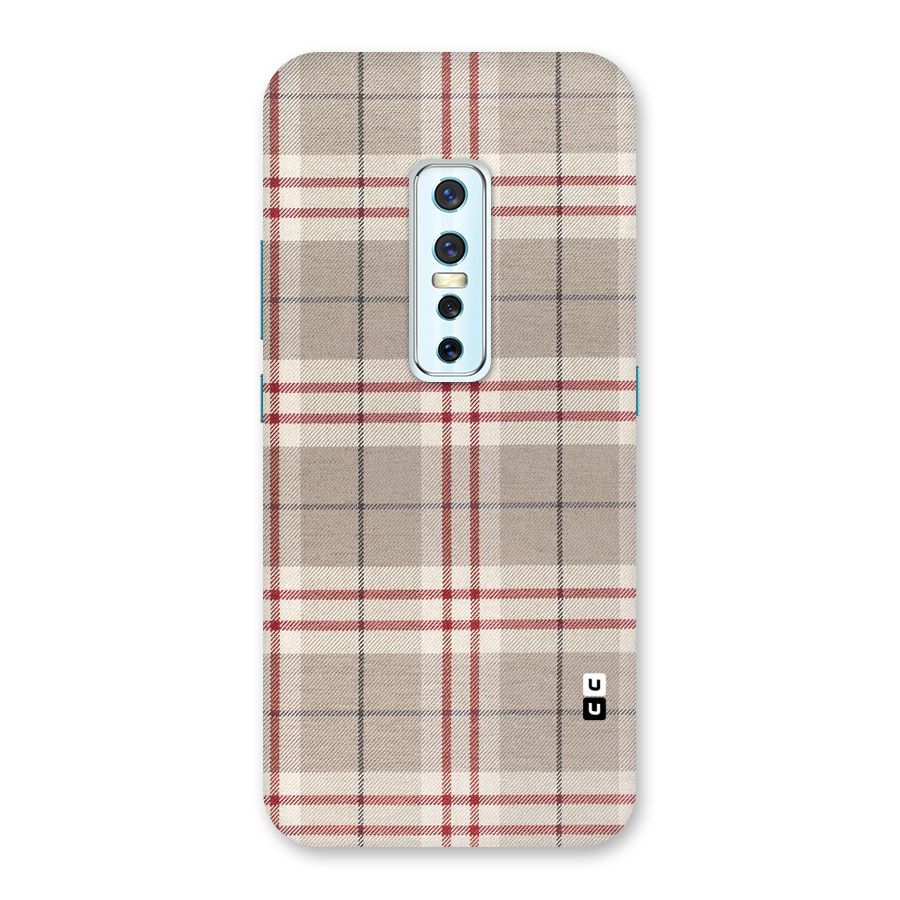 Beige Red Check Back Case for Vivo V17 Pro