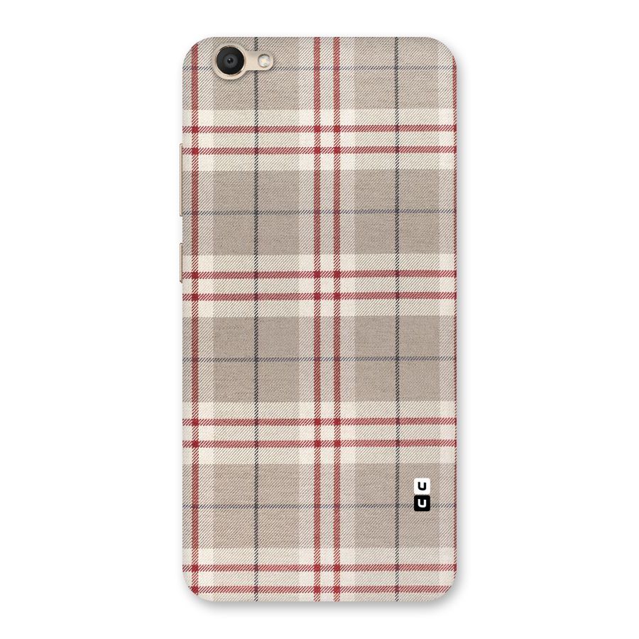 Beige Red Check Back Case for Vivo V5