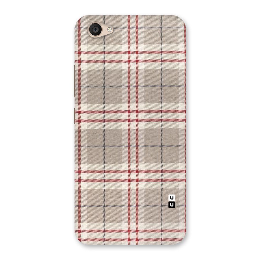 Beige Red Check Back Case for Vivo V5 Plus