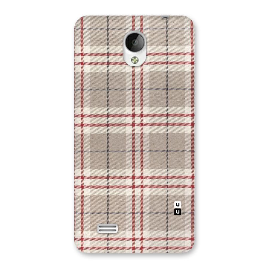 Beige Red Check Back Case for Vivo Y21