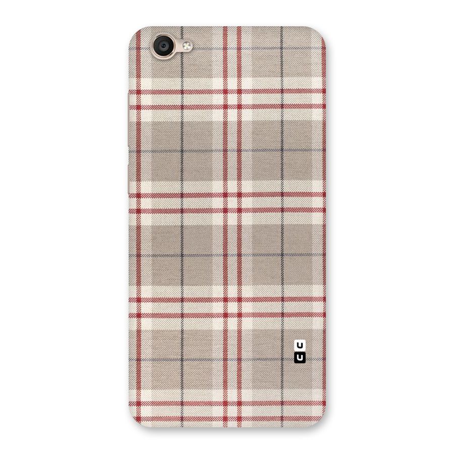 Beige Red Check Back Case for Vivo Y55L