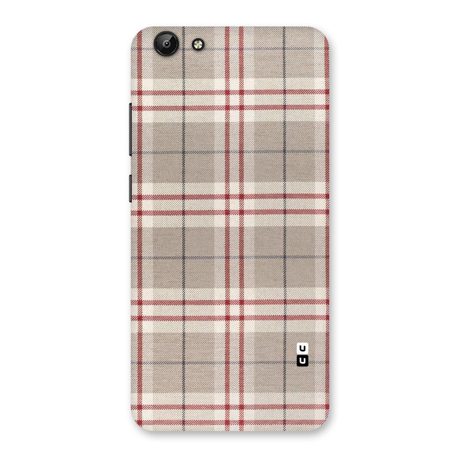 Beige Red Check Back Case for Vivo Y69
