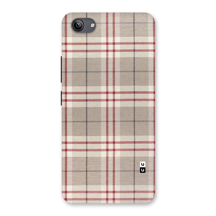 Beige Red Check Back Case for Vivo Y81i
