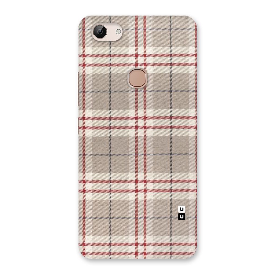 Beige Red Check Back Case for Vivo Y83