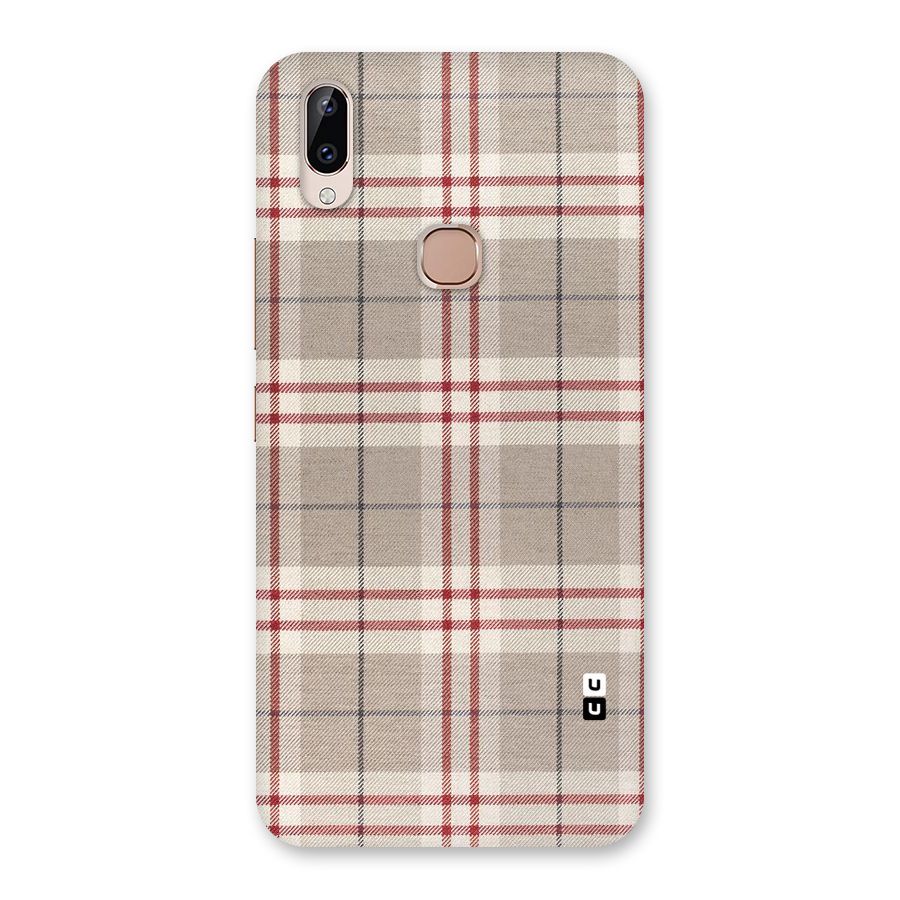 Beige Red Check Back Case for Vivo Y83 Pro