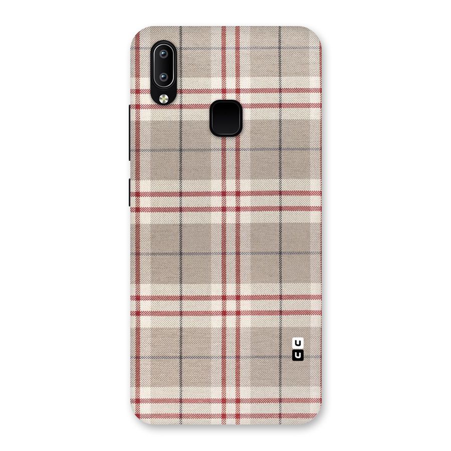 Beige Red Check Back Case for Vivo Y93