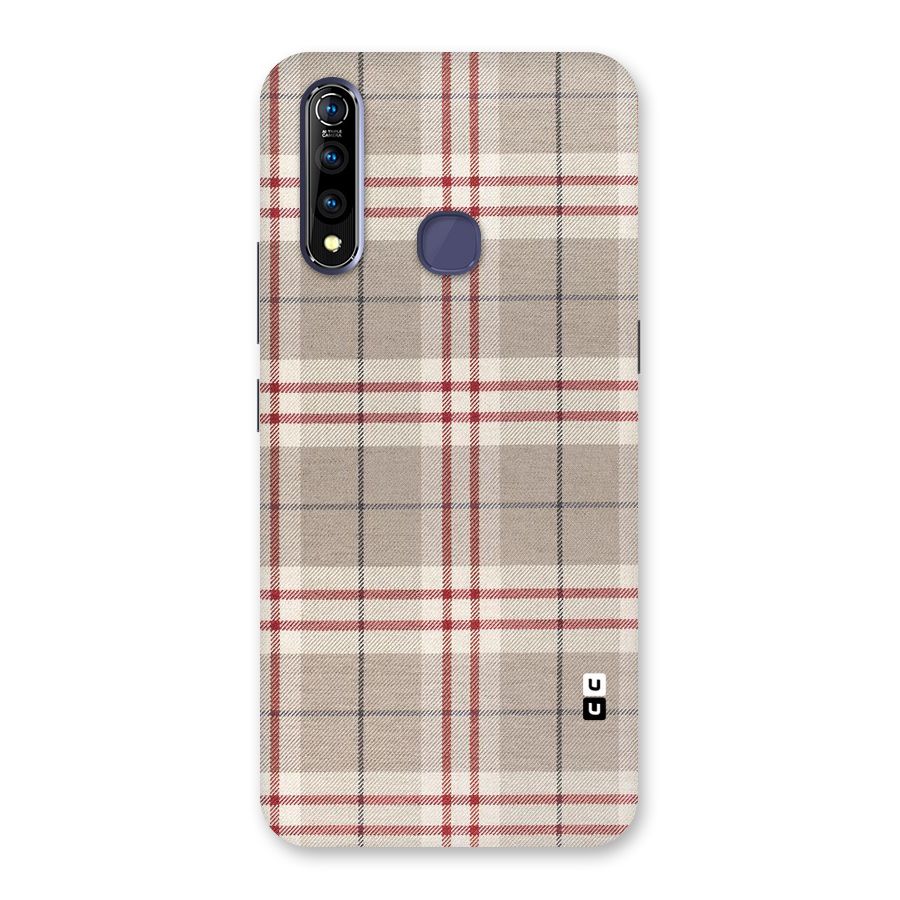 Beige Red Check Back Case for Vivo Z1 Pro