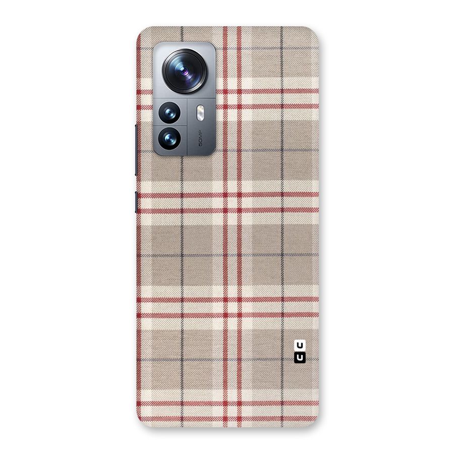 Beige Red Check Back Case for Xiaomi 12 Pro