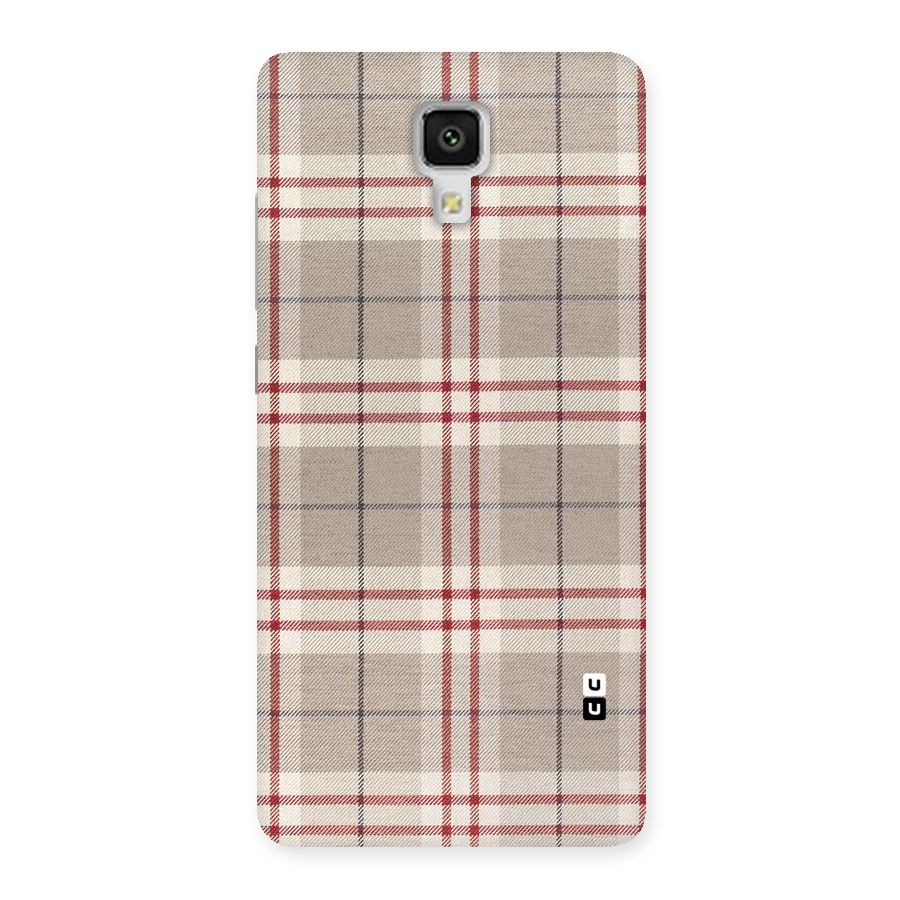 Beige Red Check Back Case for Xiaomi Mi 4