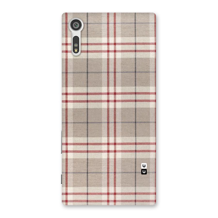 Beige Red Check Back Case for Xperia XZ