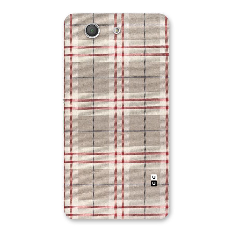 Beige Red Check Back Case for Xperia Z3 Compact