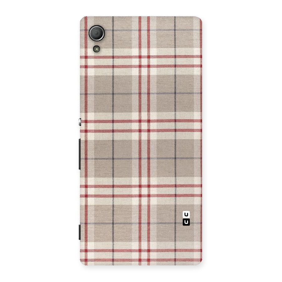 Beige Red Check Back Case for Xperia Z3 Plus