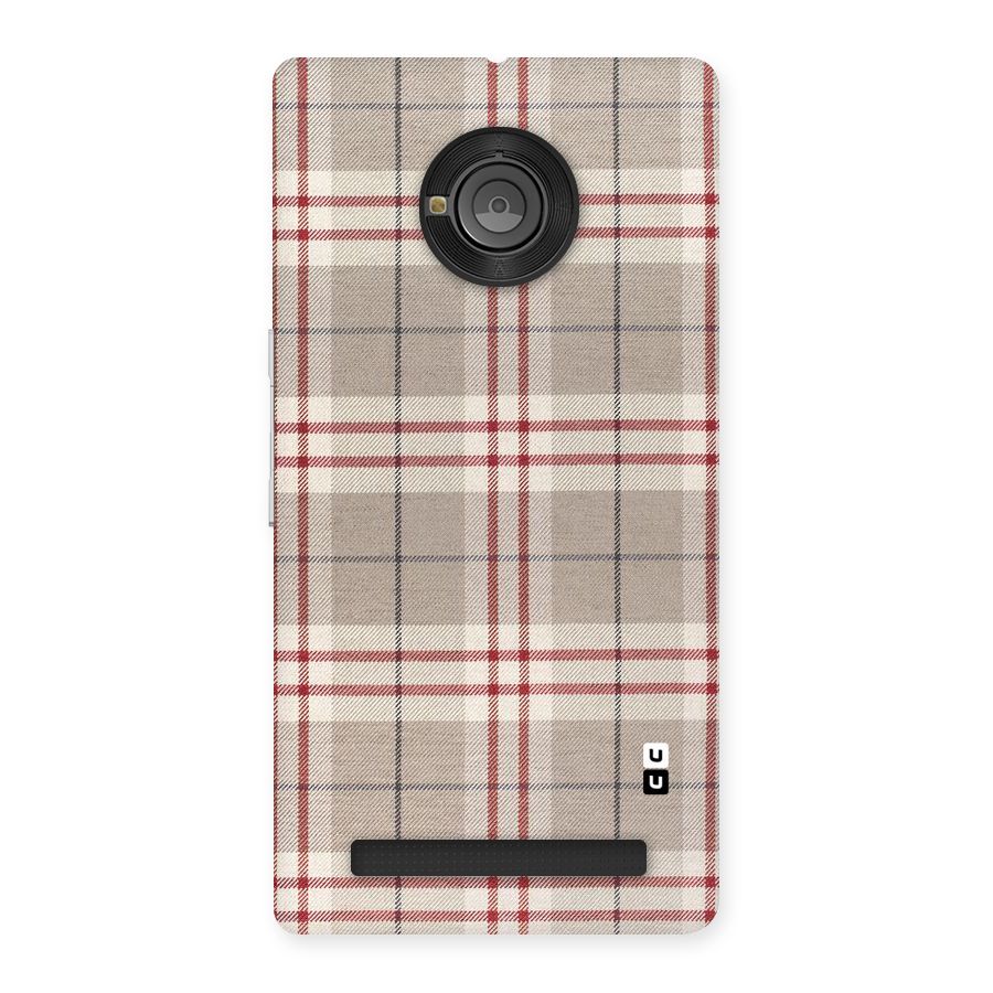 Beige Red Check Back Case for Yu Yunique