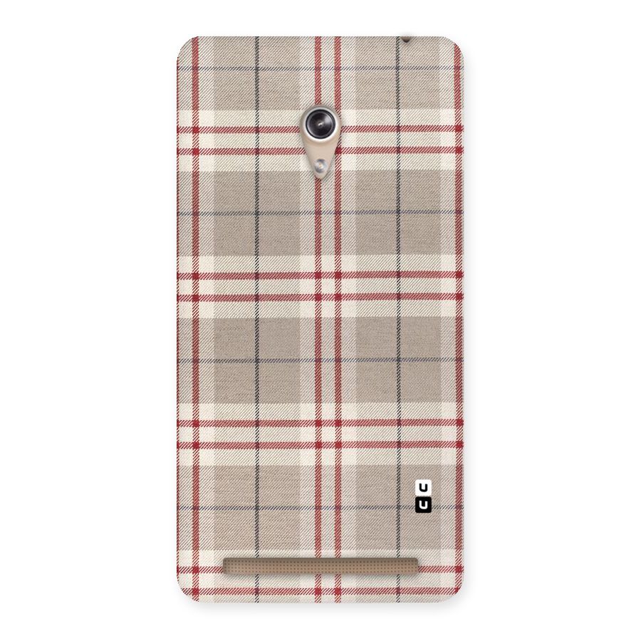 Beige Red Check Back Case for Zenfone 6