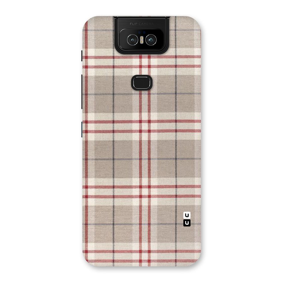 Beige Red Check Back Case for Zenfone 6z