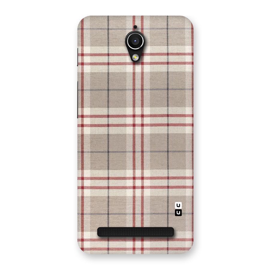 Beige Red Check Back Case for Zenfone Go