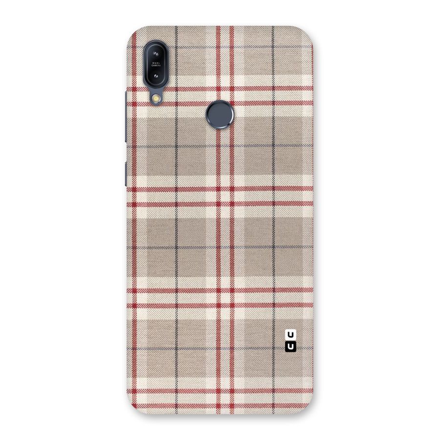 Beige Red Check Back Case for Zenfone Max M2