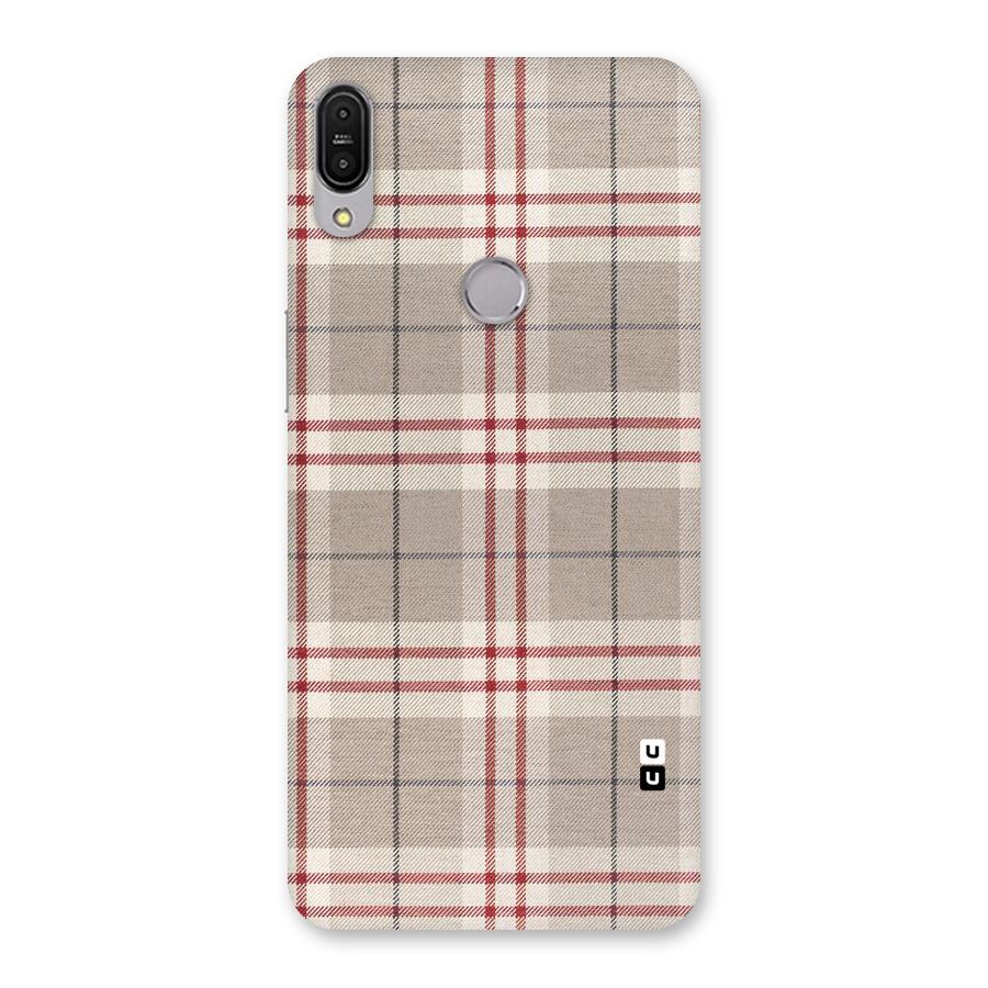 Beige Red Check Back Case for Zenfone Max Pro M1