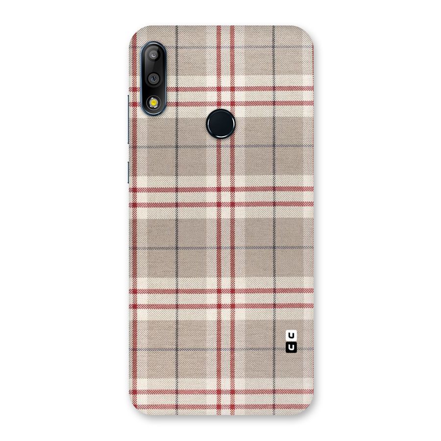 Beige Red Check Back Case for Zenfone Max Pro M2