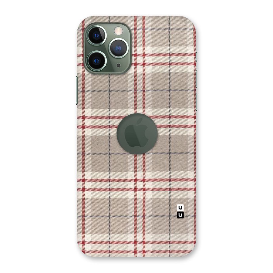 Beige Red Check Back Case for iPhone 11 Pro Logo  Cut