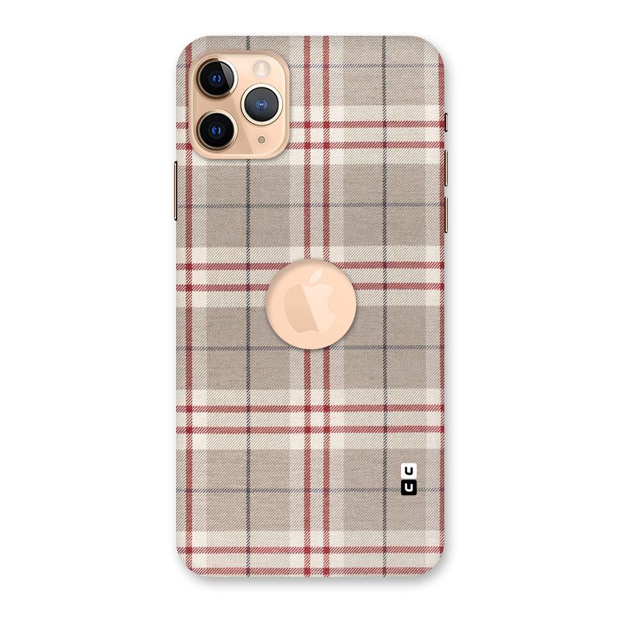 Beige Red Check Back Case for iPhone 11 Pro Max Logo Cut