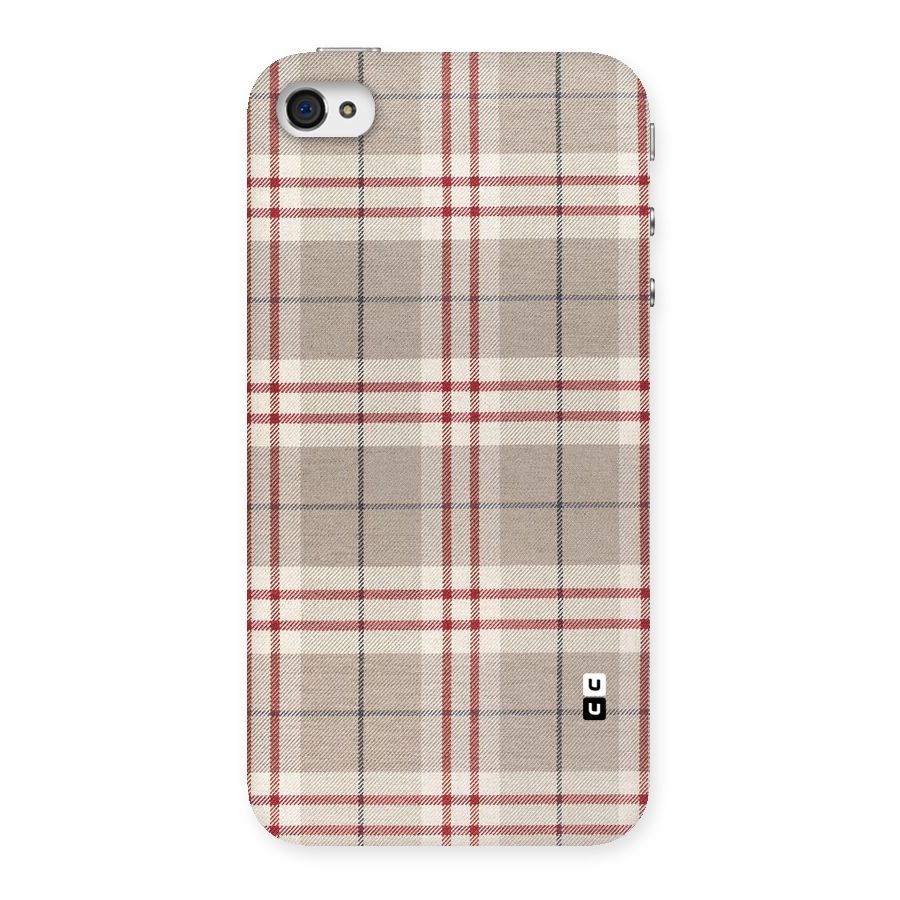 Beige Red Check Back Case for iPhone 4 4s