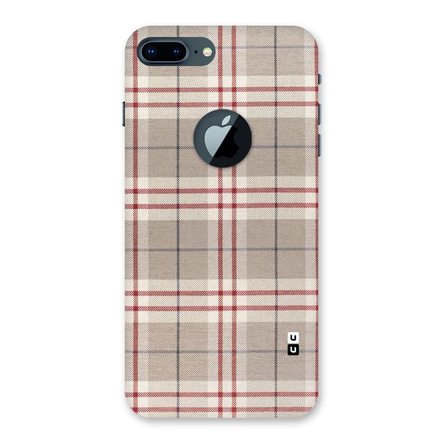 Beige Red Check Back Case for iPhone 7 Plus Logo Cut