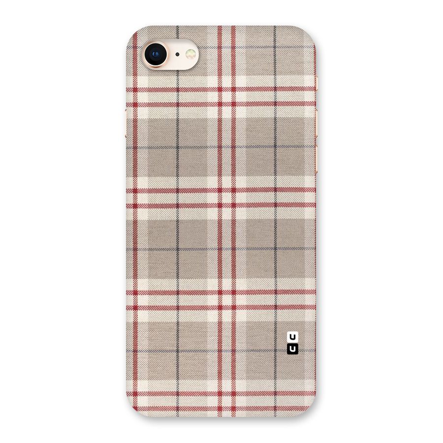 Beige Red Check Back Case for iPhone 8