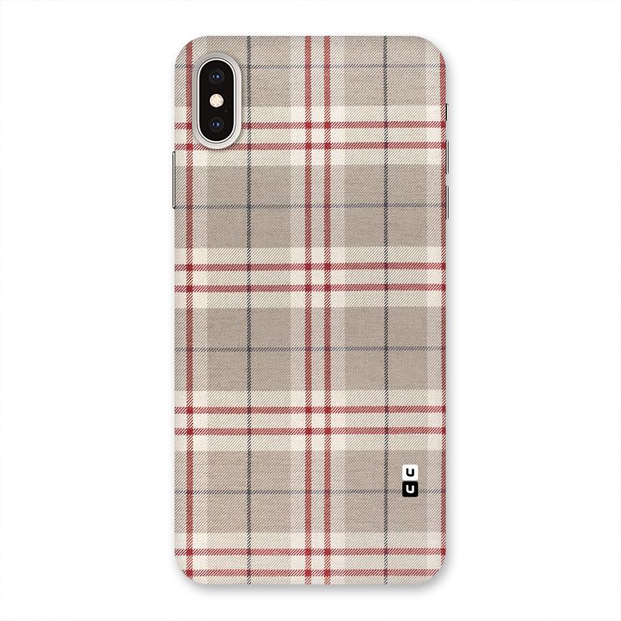 Beige Red Check Back Case for iPhone XS Max